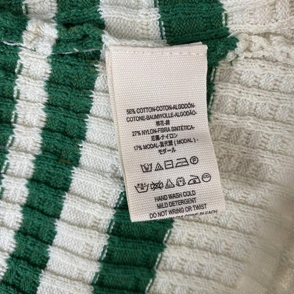 Free People XS Gidget Knit Sweater Dress V-Neck Long Sleeve Ivory Combo Striped